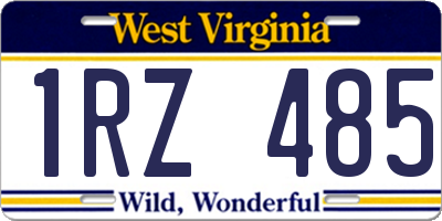 WV license plate 1RZ485