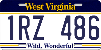 WV license plate 1RZ486