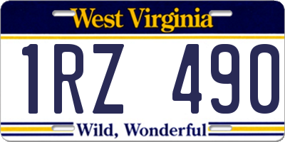 WV license plate 1RZ490