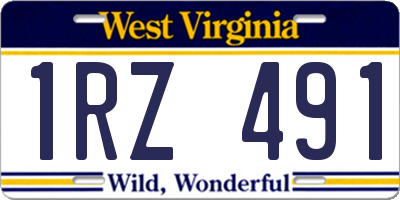 WV license plate 1RZ491