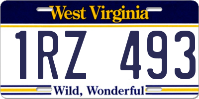 WV license plate 1RZ493