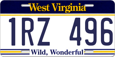 WV license plate 1RZ496
