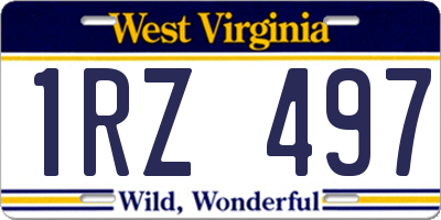 WV license plate 1RZ497