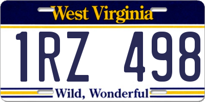 WV license plate 1RZ498