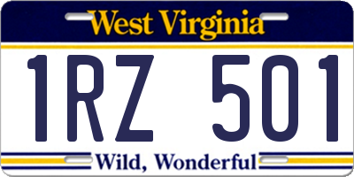 WV license plate 1RZ501