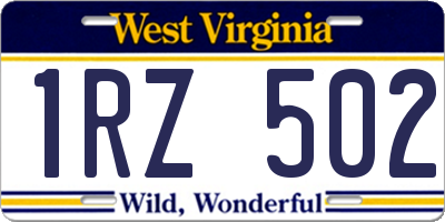 WV license plate 1RZ502