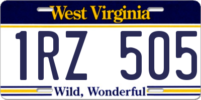WV license plate 1RZ505
