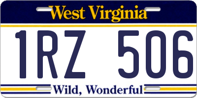 WV license plate 1RZ506
