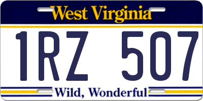 WV license plate 1RZ507