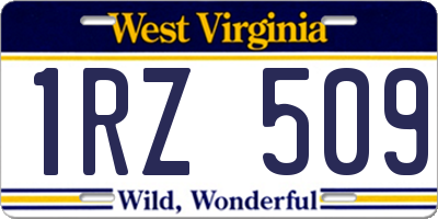 WV license plate 1RZ509