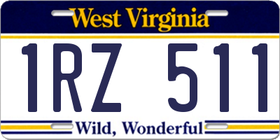 WV license plate 1RZ511