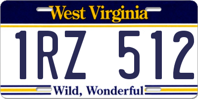 WV license plate 1RZ512
