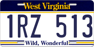 WV license plate 1RZ513