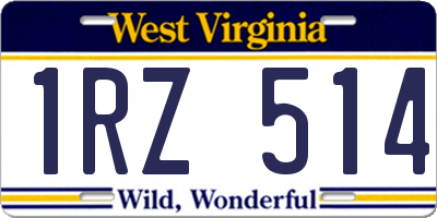 WV license plate 1RZ514