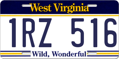 WV license plate 1RZ516