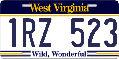 WV license plate 1RZ523