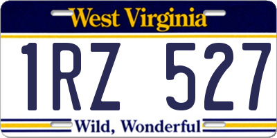 WV license plate 1RZ527