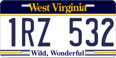 WV license plate 1RZ532