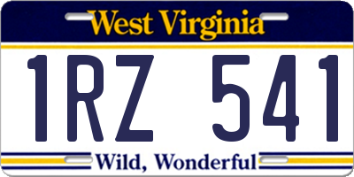WV license plate 1RZ541