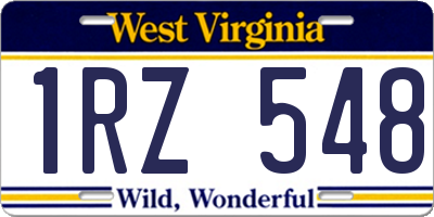 WV license plate 1RZ548