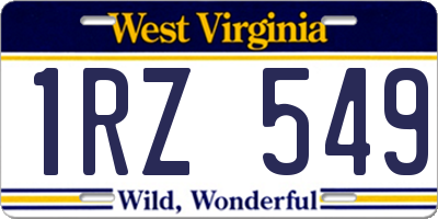 WV license plate 1RZ549