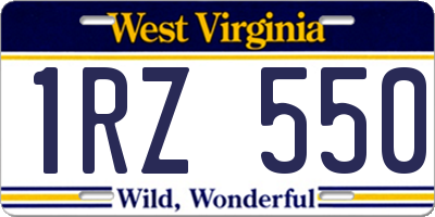 WV license plate 1RZ550