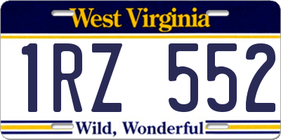 WV license plate 1RZ552