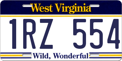 WV license plate 1RZ554