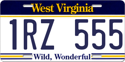 WV license plate 1RZ555