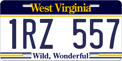WV license plate 1RZ557
