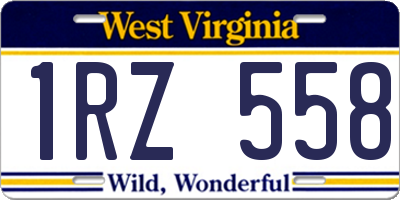 WV license plate 1RZ558
