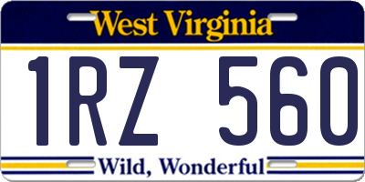 WV license plate 1RZ560