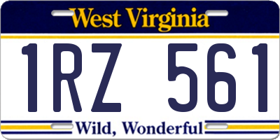 WV license plate 1RZ561