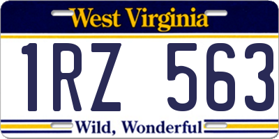 WV license plate 1RZ563