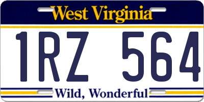 WV license plate 1RZ564
