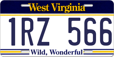 WV license plate 1RZ566