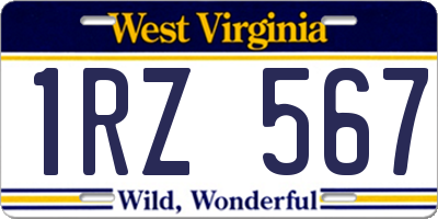 WV license plate 1RZ567