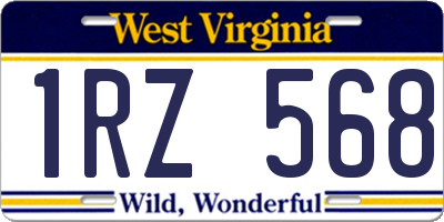 WV license plate 1RZ568