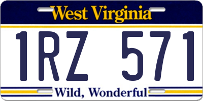WV license plate 1RZ571