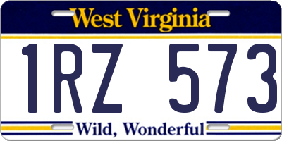 WV license plate 1RZ573