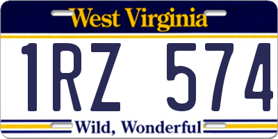 WV license plate 1RZ574