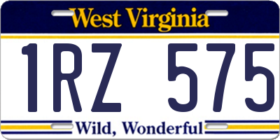 WV license plate 1RZ575