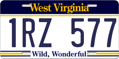 WV license plate 1RZ577