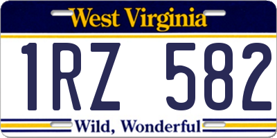 WV license plate 1RZ582