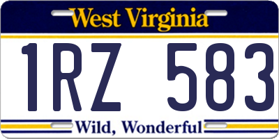 WV license plate 1RZ583