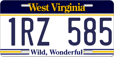 WV license plate 1RZ585