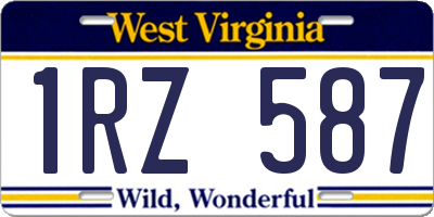 WV license plate 1RZ587