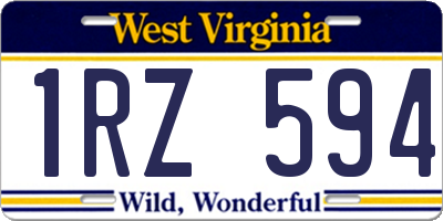 WV license plate 1RZ594