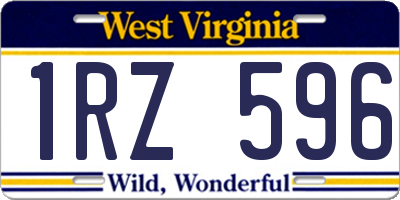 WV license plate 1RZ596