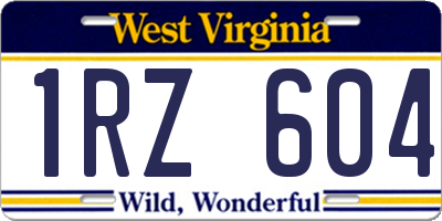 WV license plate 1RZ604